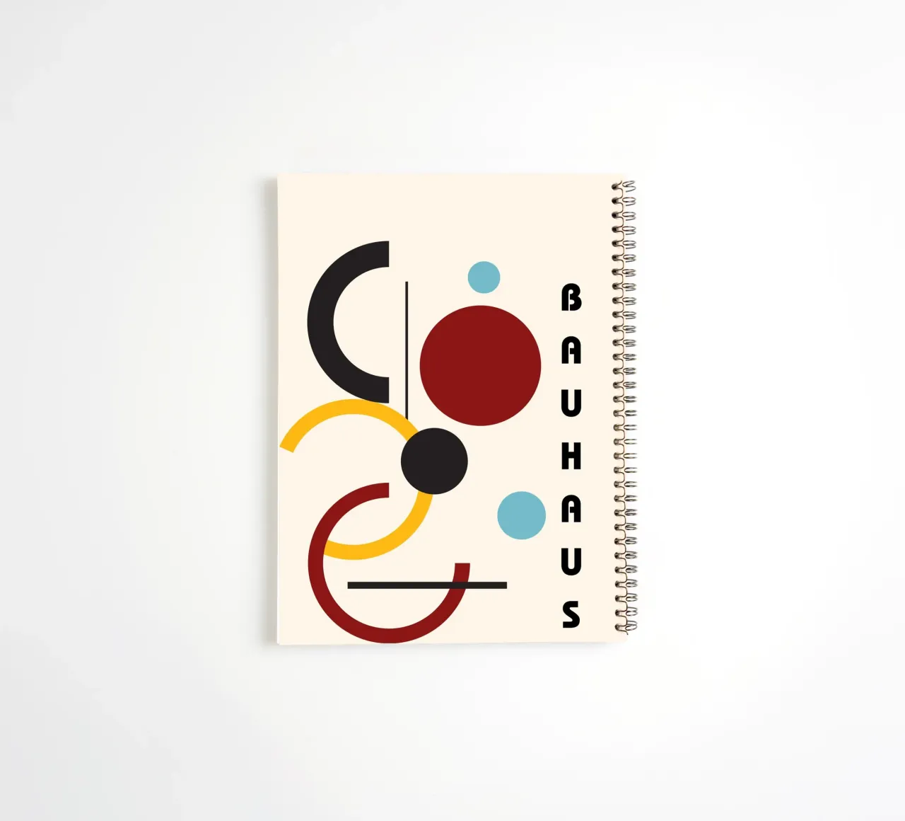 Cercles géométriques abstraits Bauhaus - Rouge Jaune Bleu Art carnet à spirale de NorwesClub