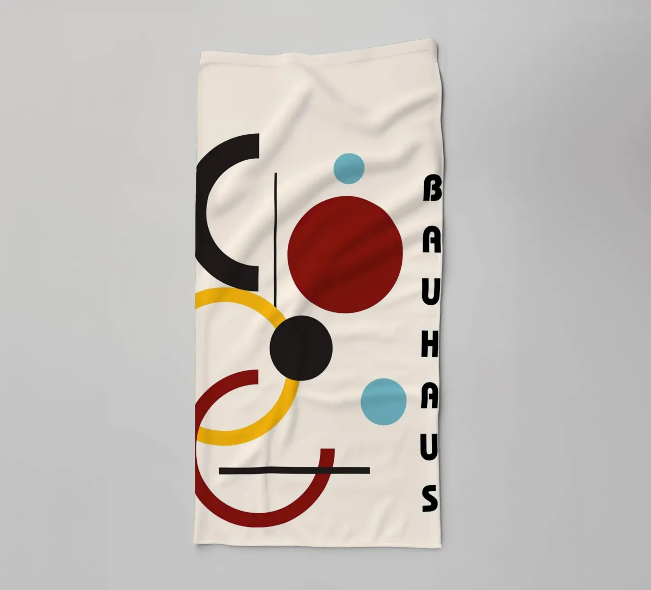 Cercles géométriques abstraits Bauhaus - Rouge Jaune Bleu Art serviette de bain de NorwesClub