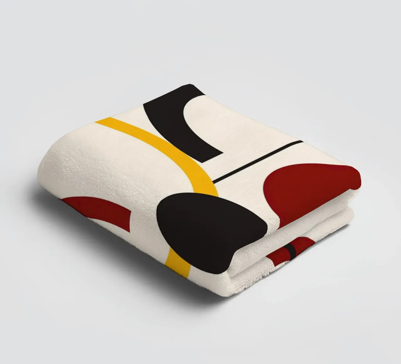 Cercles géométriques abstraits Bauhaus - Rouge Jaune Bleu Art serviette de bain de NorwesClub