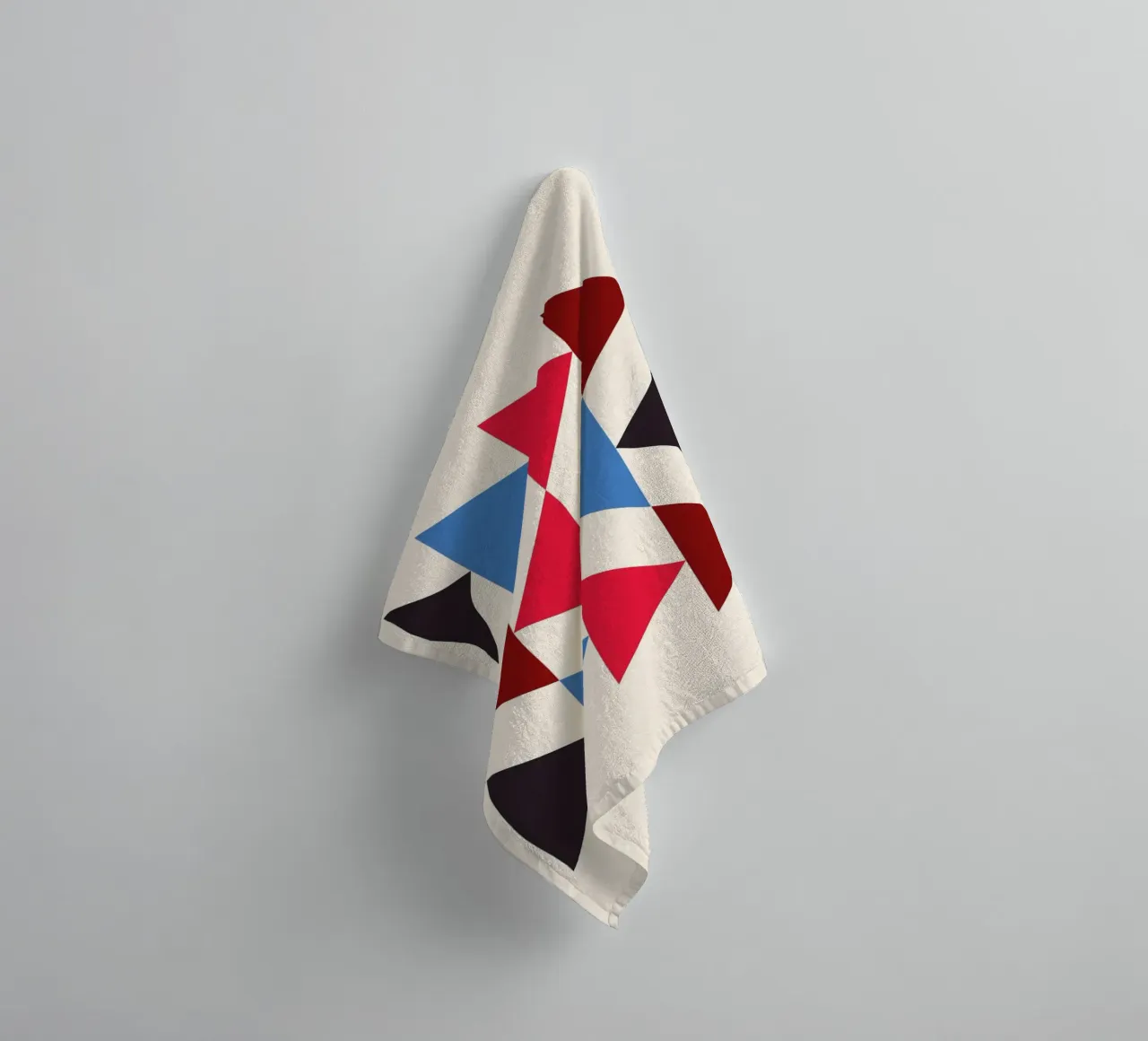 Geometric Triangle Pattern Print - Red Blue Black Modern towel by NorwesClub