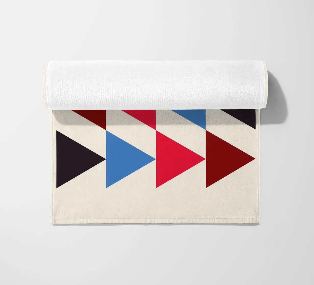 Geometric Triangle Pattern Print - Red Blue Black Modern beach towel by NorwesClub