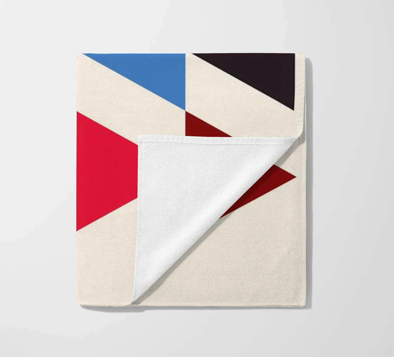 Geometric Triangle Pattern Print - Red Blue Black Modern beach towel by NorwesClub