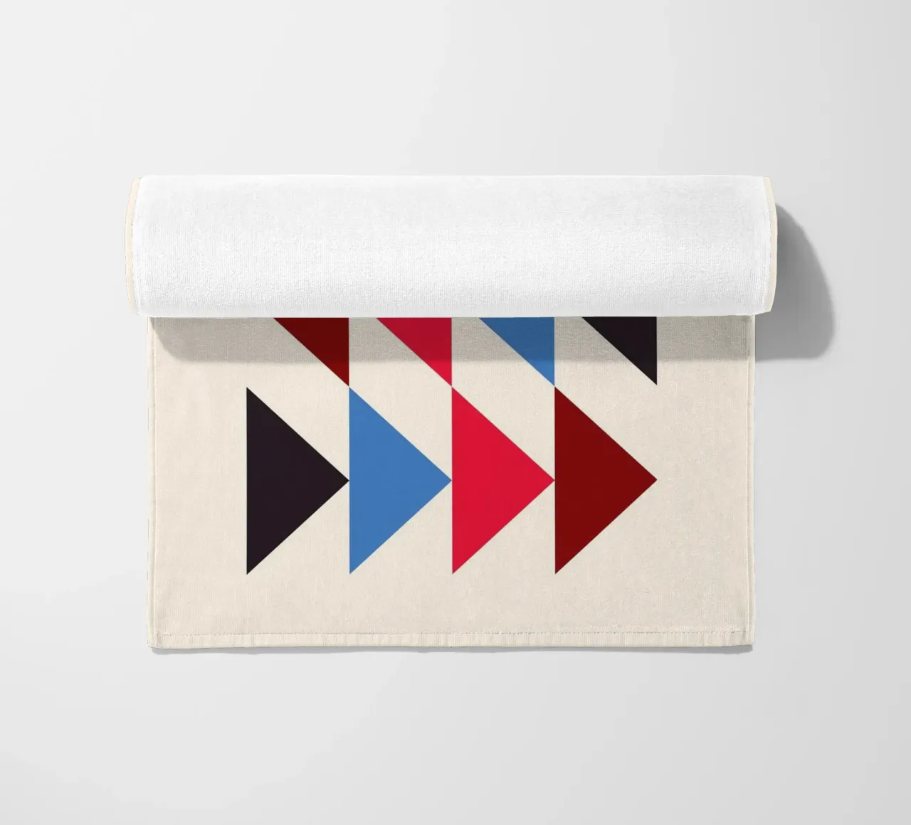 Geometric Triangle Pattern Print - Red Blue Black Modern beach towel by NorwesClub