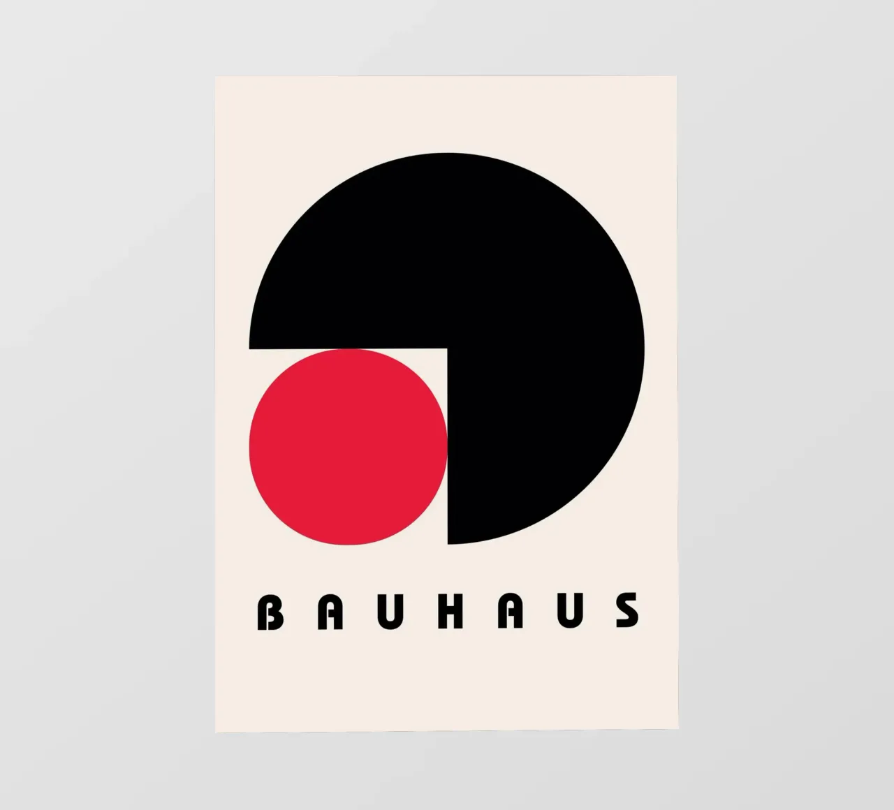 Minimalist Bauhaus Poster - Red & Black Circle Abstract photo wallpaper by NorwesClub