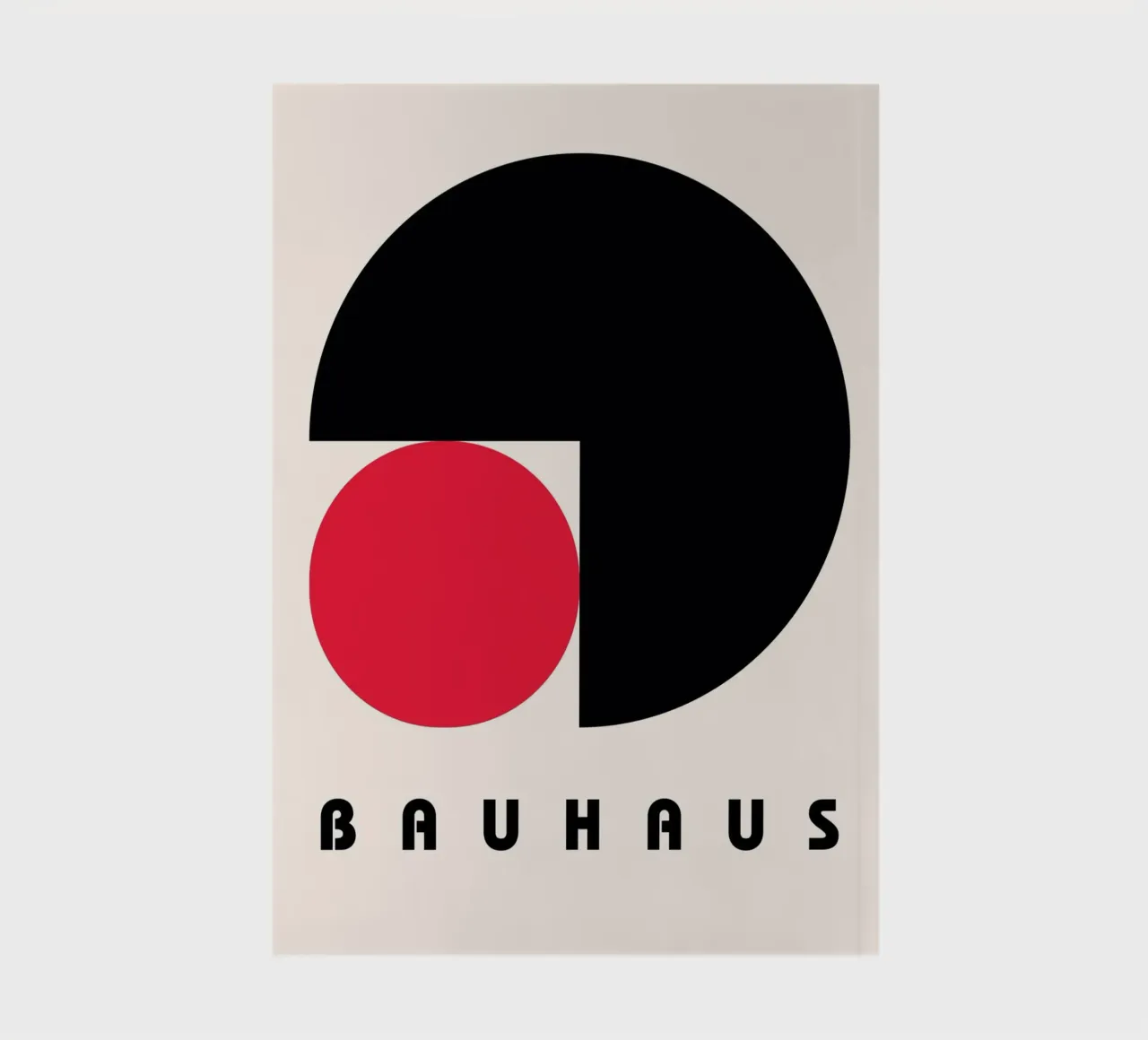 Minimalist Bauhaus Poster - Red & Black Circle Abstract notebook by NorwesClub