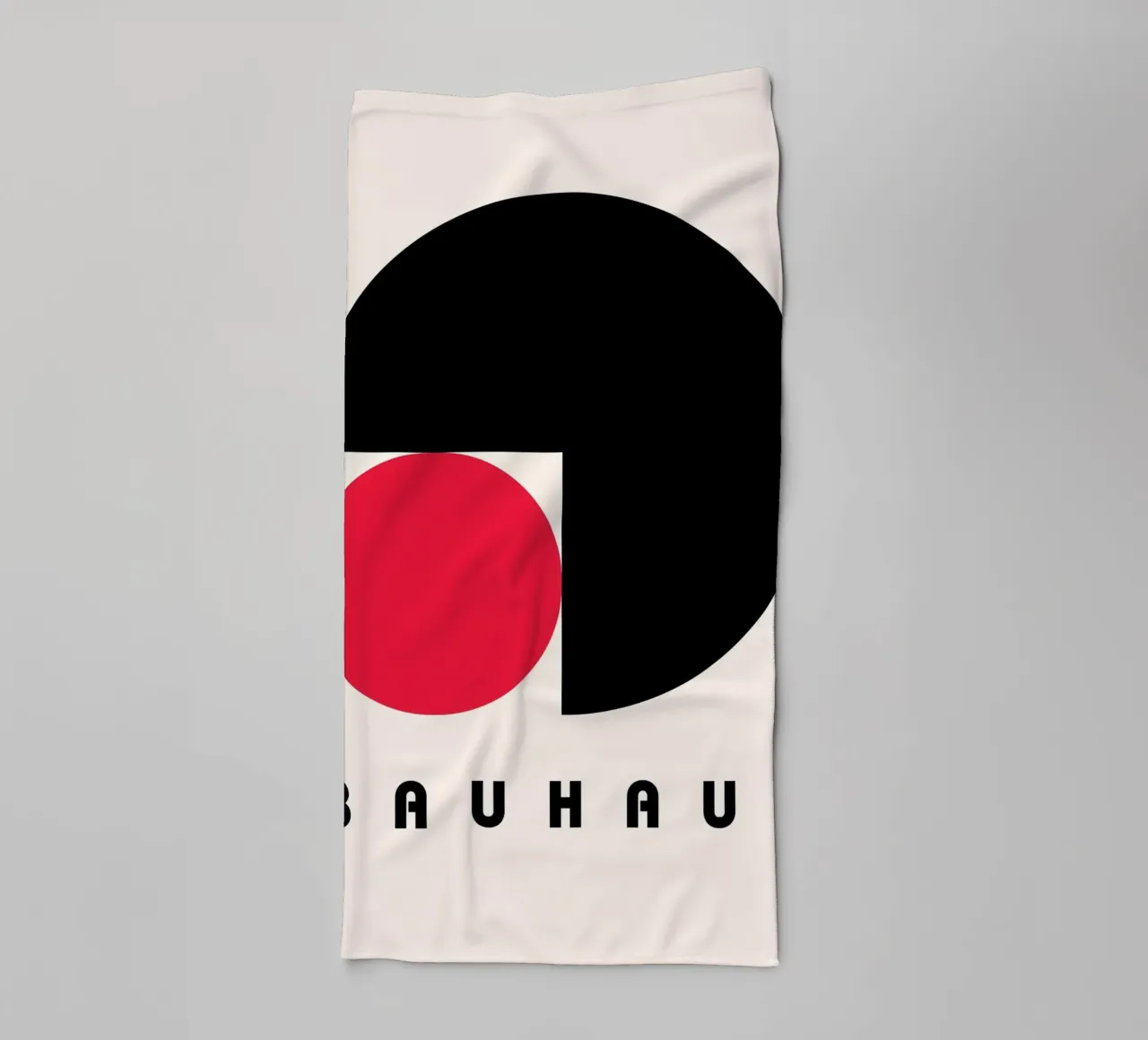 Minimalist Bauhaus Poster - Red & Black Circle Abstract towel by NorwesClub