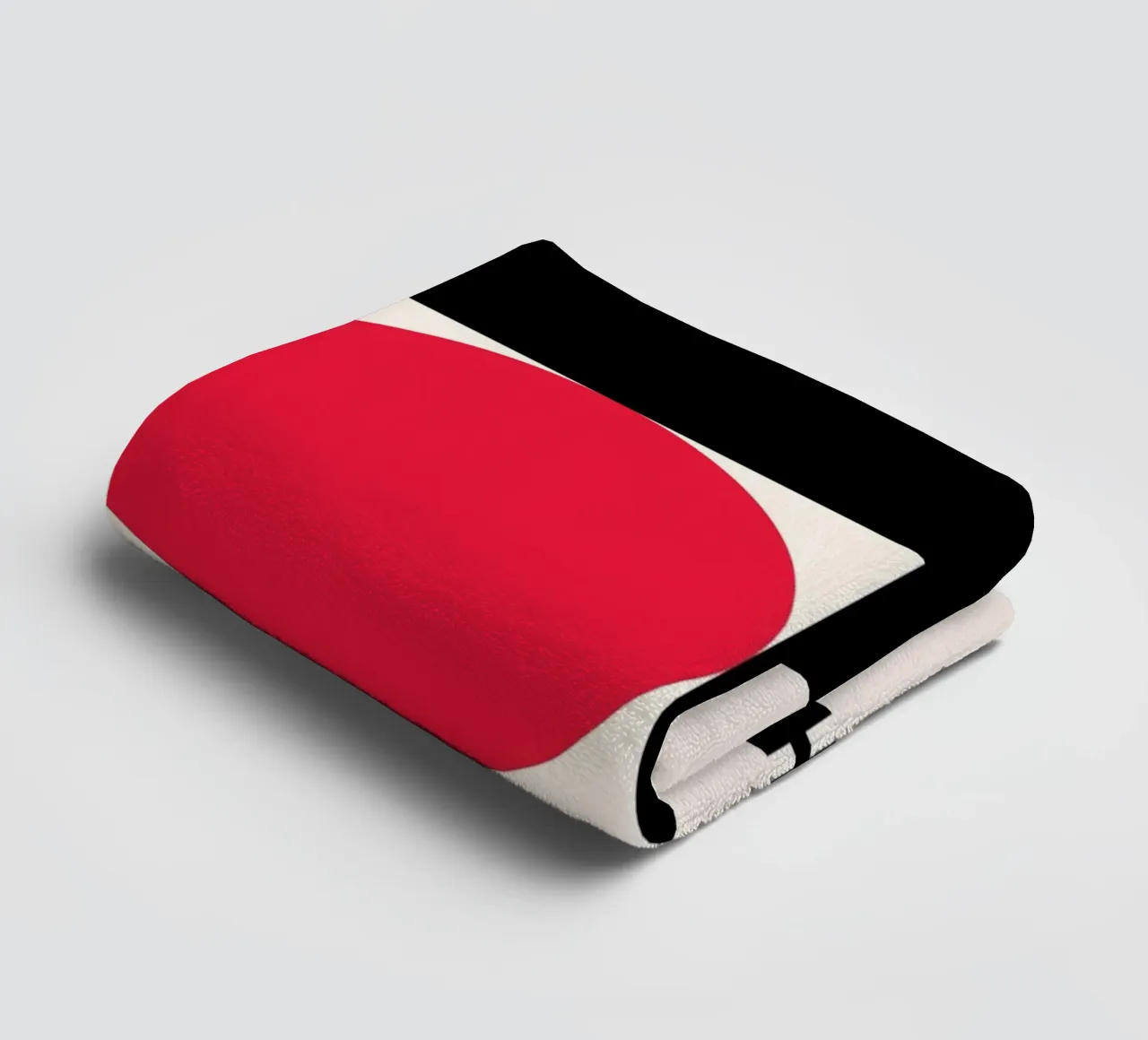 Minimalist Bauhaus Poster - Red & Black Circle Abstract towel by NorwesClub