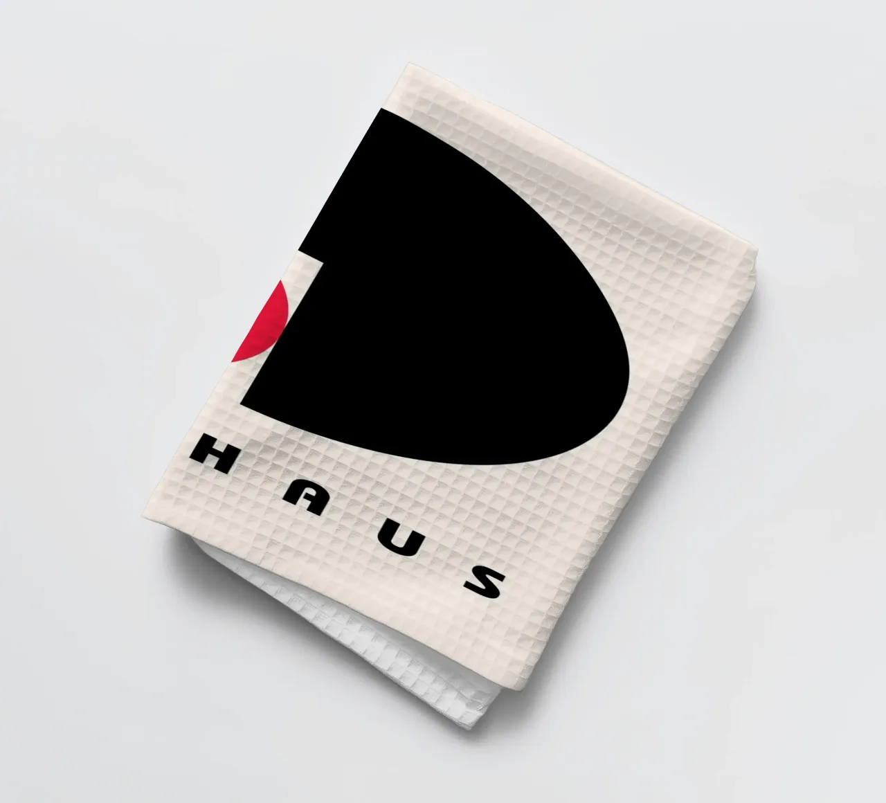 Minimalist Bauhaus Poster - Red & Black Circle Abstract tea towel by NorwesClub