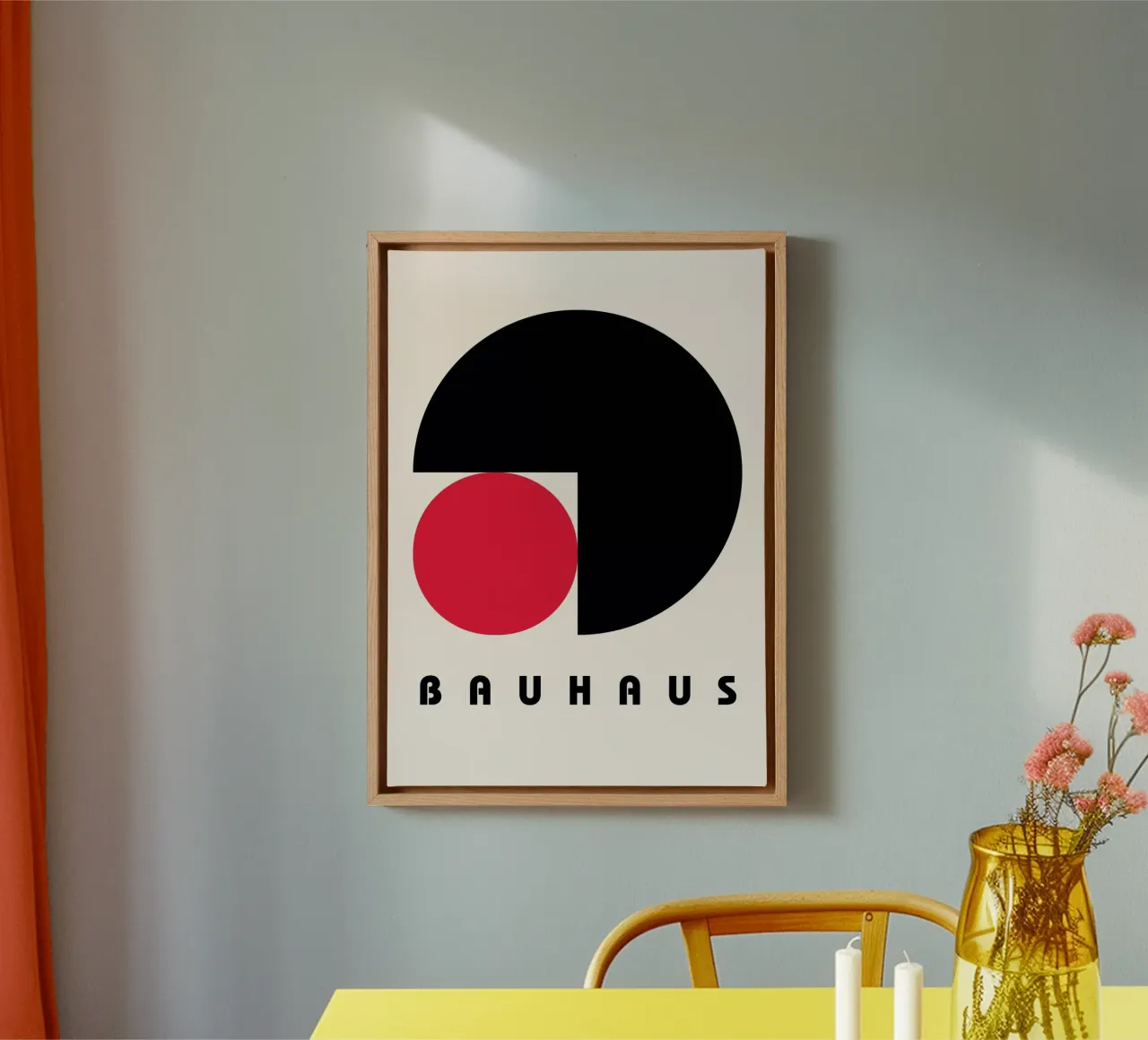 Minimalist Bauhaus Poster - Red & Black Circle Abstract canvas by NorwesClub