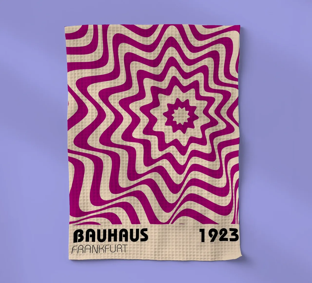 Bauhaus 1923 Wavy Psychedelic Art Print | Étoile rétro torchon de NorwesClub