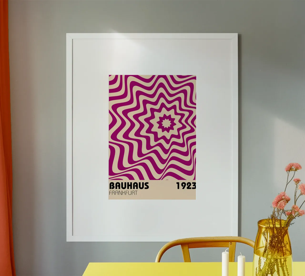 Bauhaus 1923 Wavy Psychedelic Art Print | Retro Star Poster von NorwesClub
