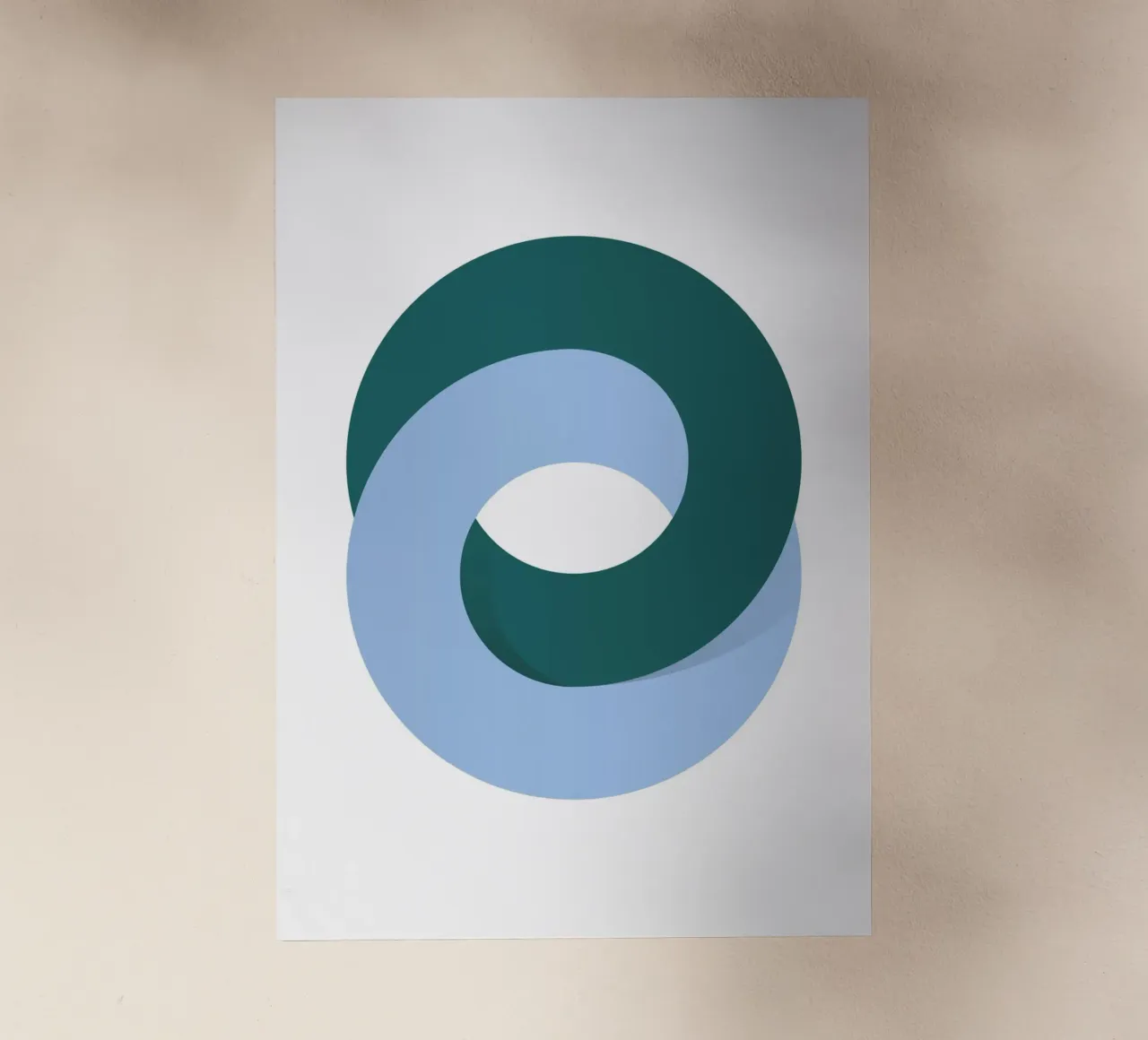 Impresión Abstracta Moderna Infinity Loop | Teal & Blue Art lámina retroiluminada de NorwesClub