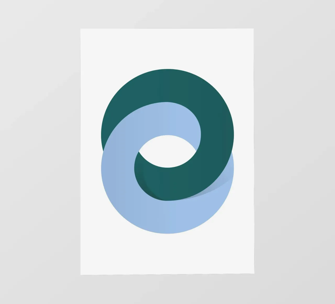 Modern Abstract Infinity Loop Print | Teal & Blue Art photo wallpaper by NorwesClub