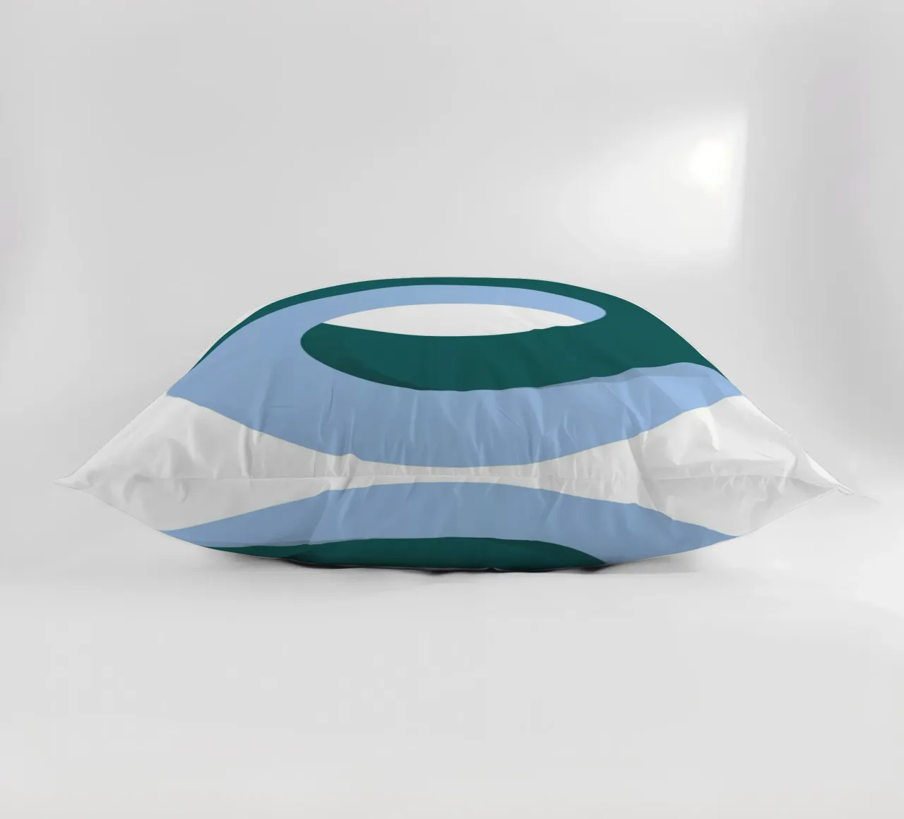 Modern Abstract Infinity Loop Print | Teal & Blue Art decorative cushion by NorwesClub