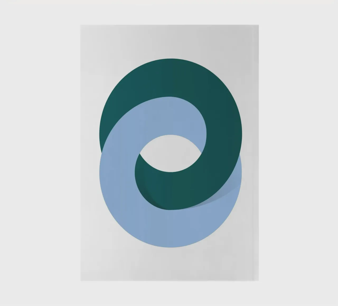 Modern Abstract Infinity Loop Print | Teal & Blue Art notebook by NorwesClub