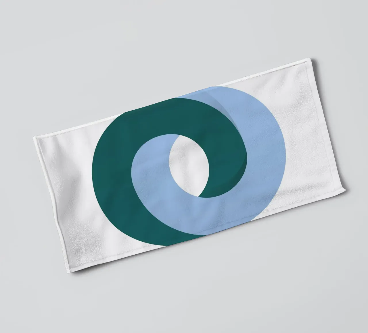 Modern Abstract Infinity Loop Print | Teal & Blue Art towel by NorwesClub