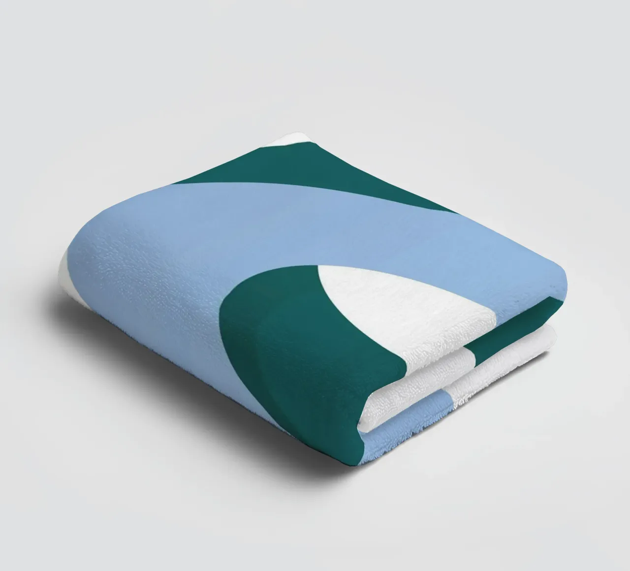 Modern Abstract Infinity Loop Print | Teal & Blue Art towel by NorwesClub