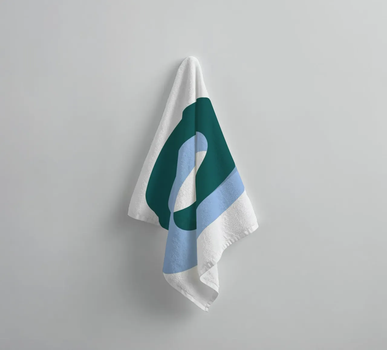 Modern Abstract Infinity Loop Print | Teal & Blue Art towel by NorwesClub