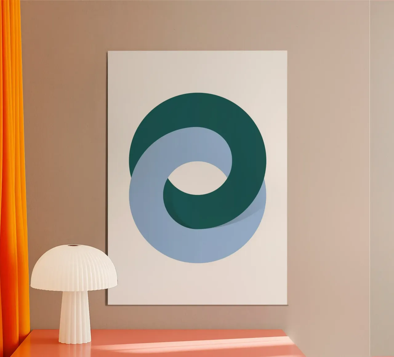 Modern Abstract Infinity Loop Print | Teal & Blue Art hahnemühle by NorwesClub