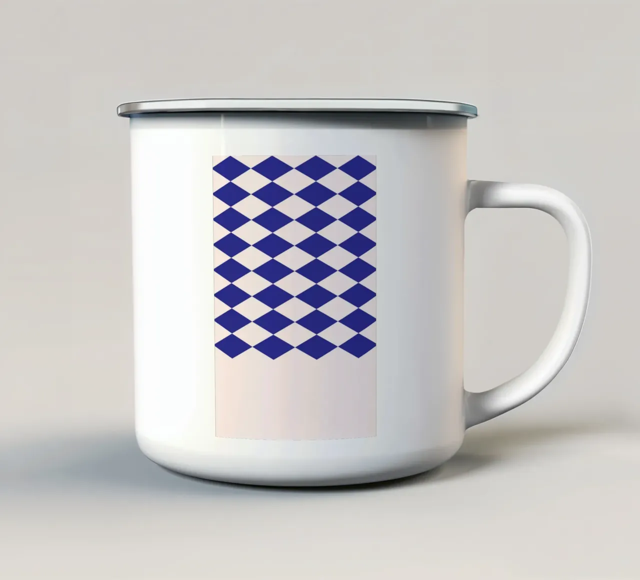 Blue Diamond Harlequin Geometric Pattern Poster Art enamel mug by NorwesClub