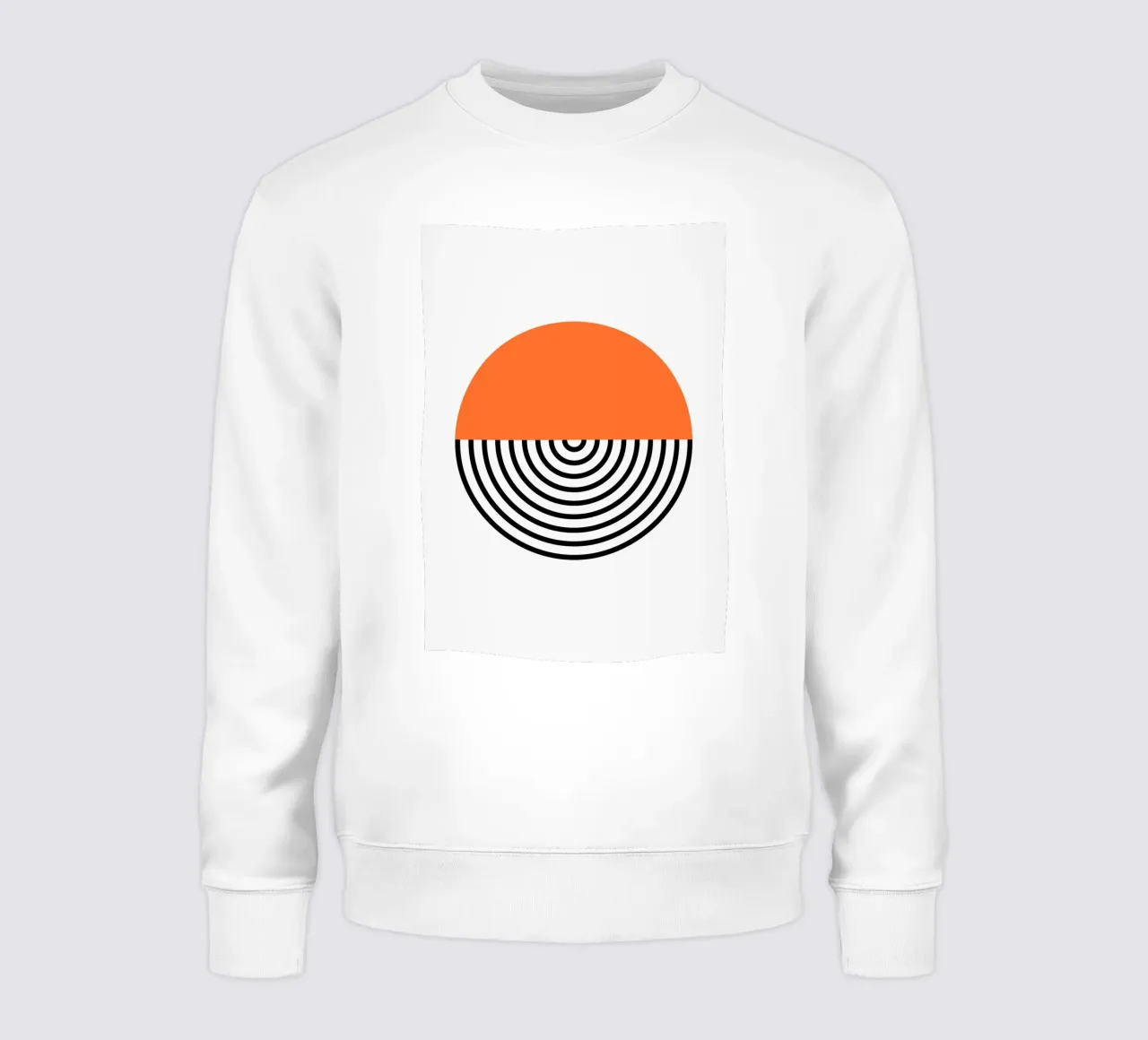 Abstract Geometric Circle Print | Orange & Black Lines sweatshirt by NorwesClub