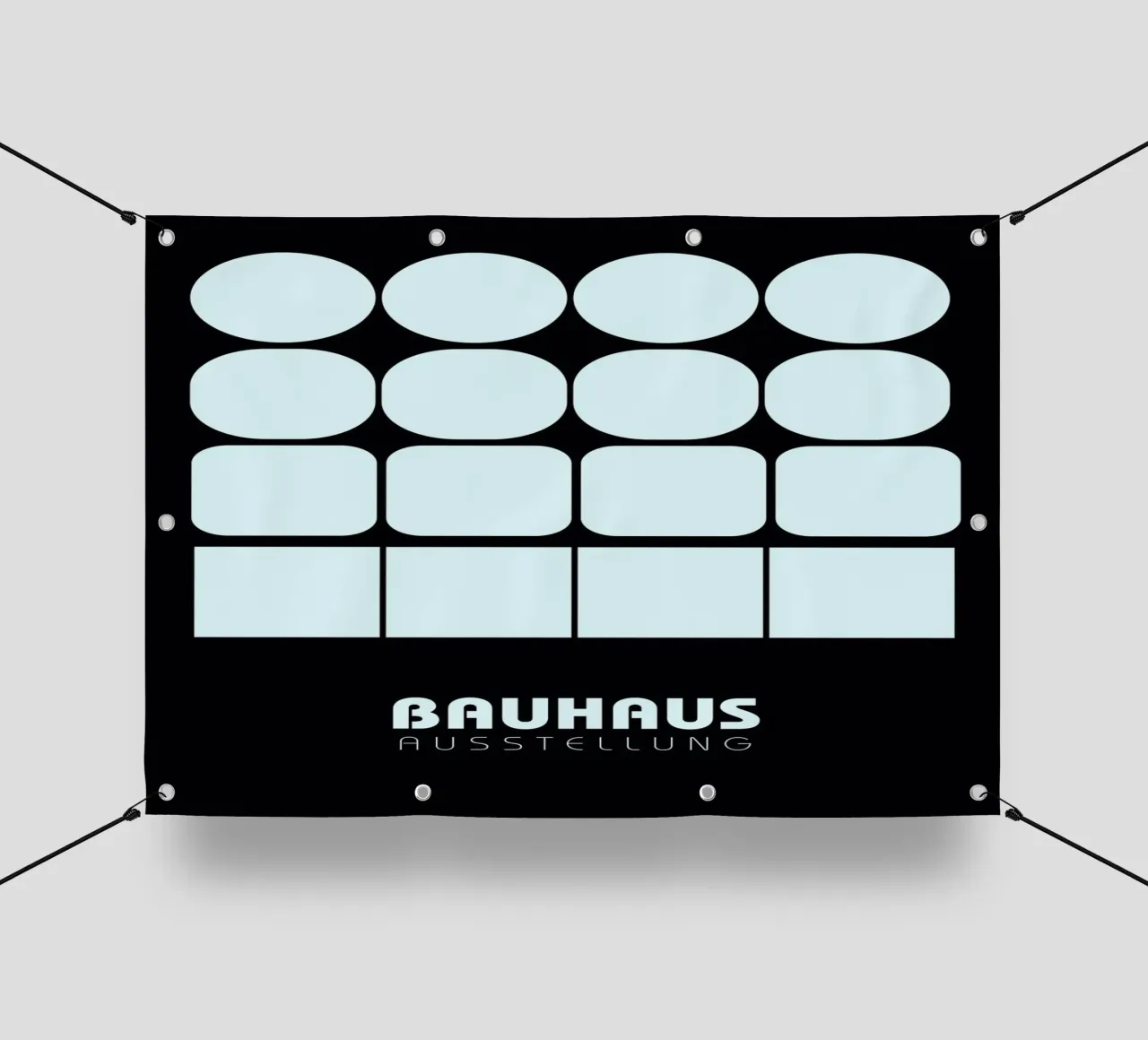 Poster della mostra Bauhaus Forme Geometriche | Cerchio Quadrato telo in pvc da NorwesClub