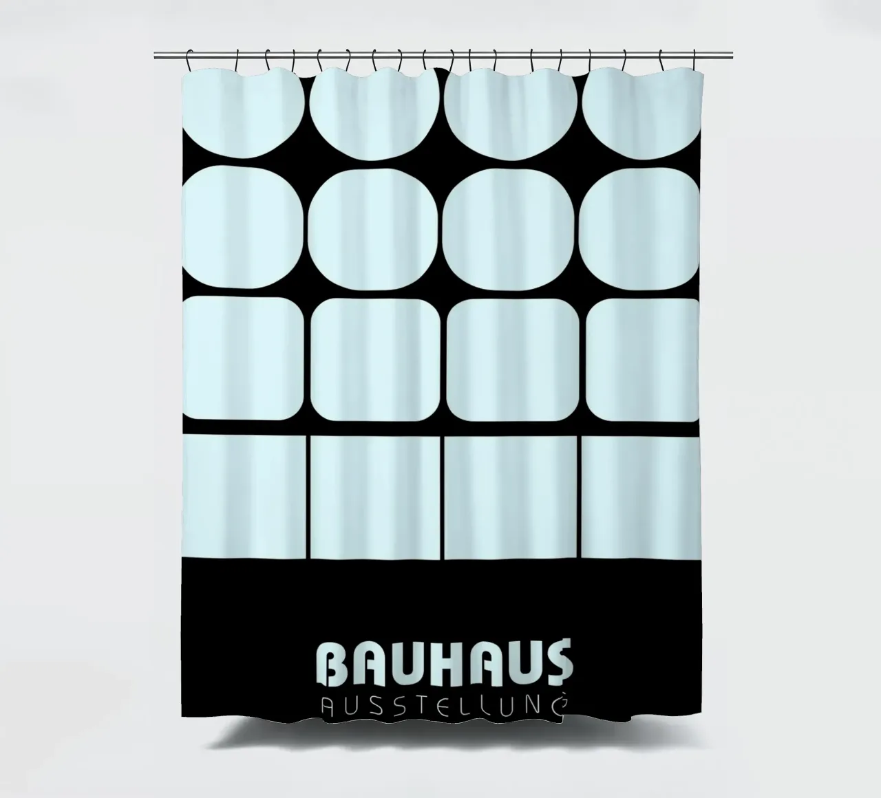 Poster della mostra Bauhaus Forme Geometriche | Cerchio Quadrato tenda da doccia da NorwesClub