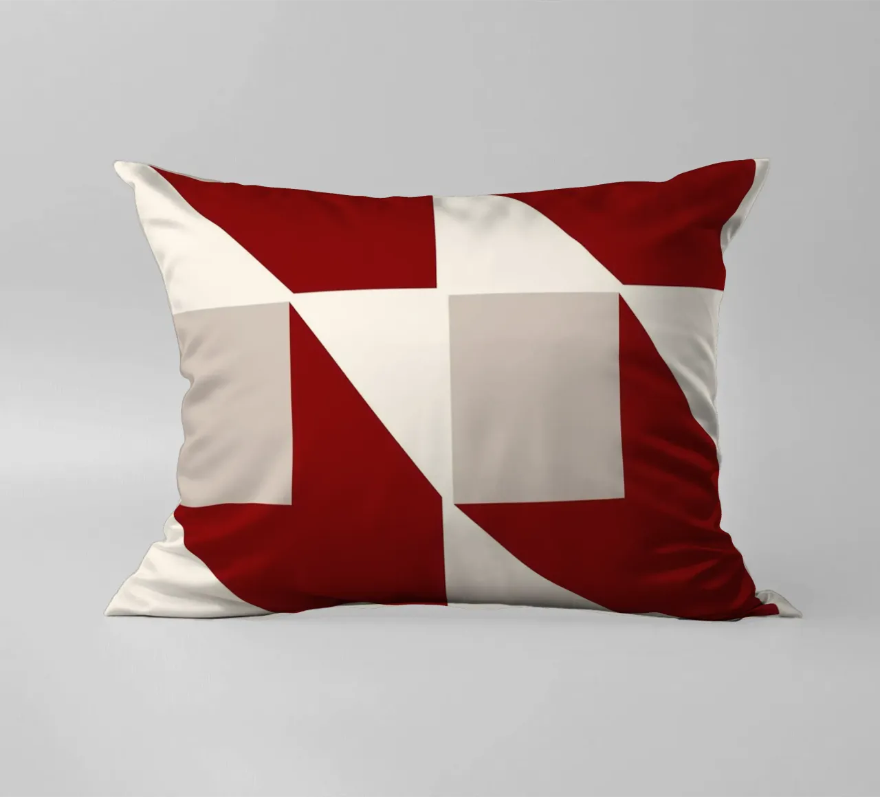 Bauhaus Mostra 3D Forme Geometriche Poster | Rosso Grigio cuscino da NorwesClub