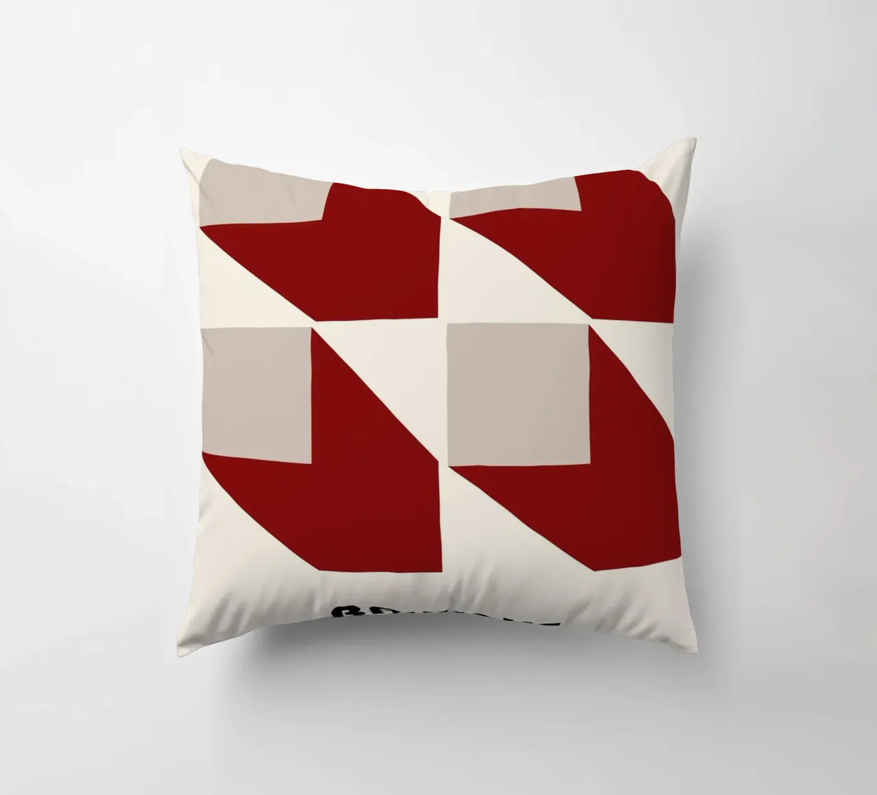 Bauhaus Mostra 3D Forme Geometriche Poster | Rosso Grigio cuscino da NorwesClub