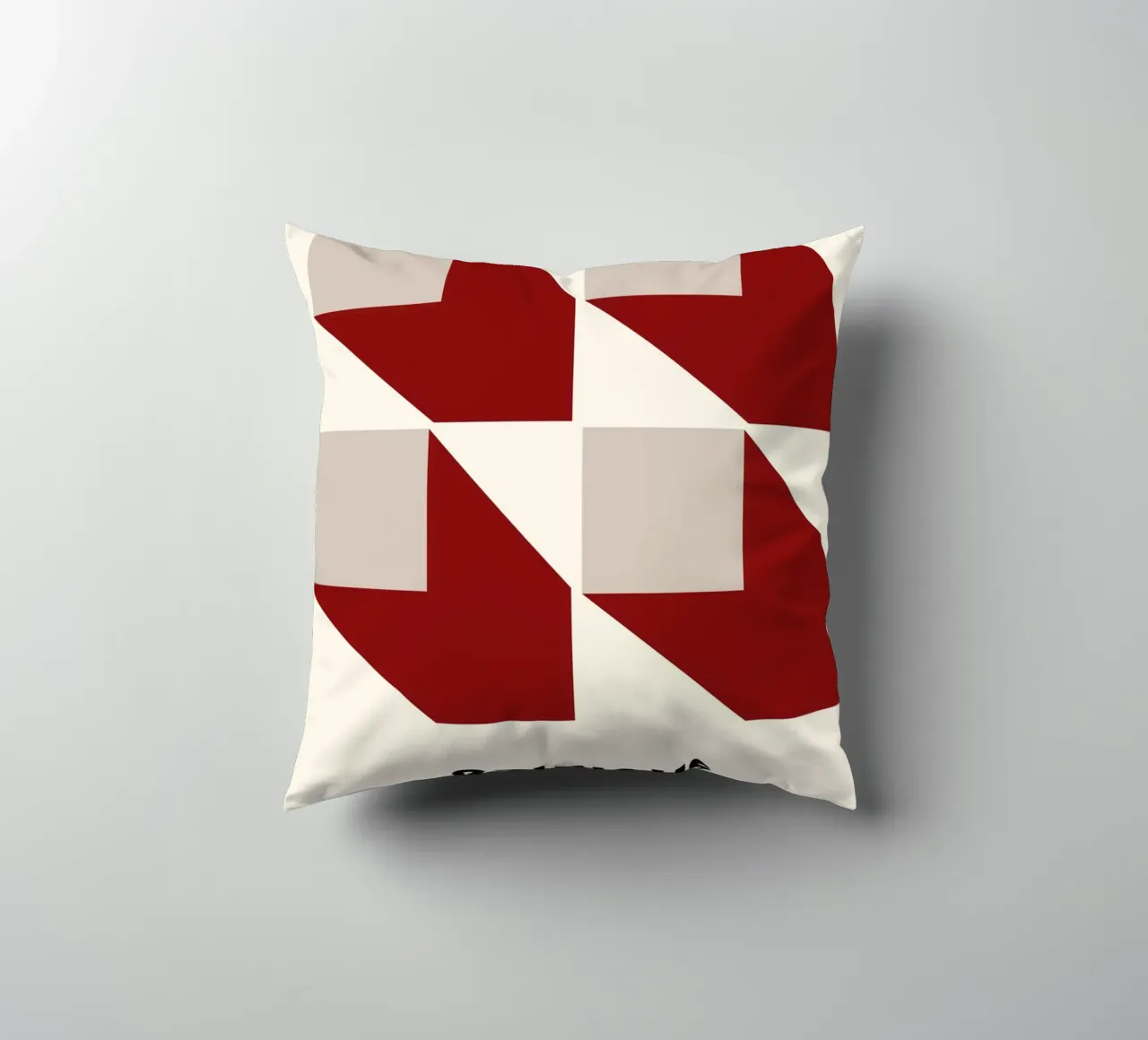 Bauhaus Mostra 3D Forme Geometriche Poster | Rosso Grigio cuscino da NorwesClub