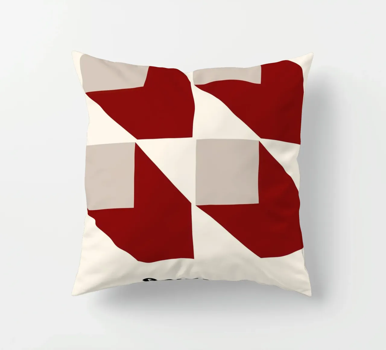 Bauhaus Mostra 3D Forme Geometriche Poster | Rosso Grigio cuscino da NorwesClub