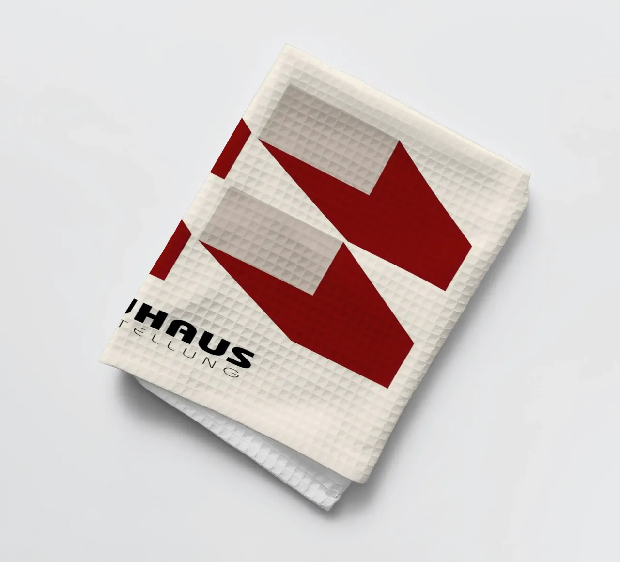 Bauhaus Mostra 3D Forme Geometriche Poster | Rosso Grigio canovaccio da cucina da NorwesClub