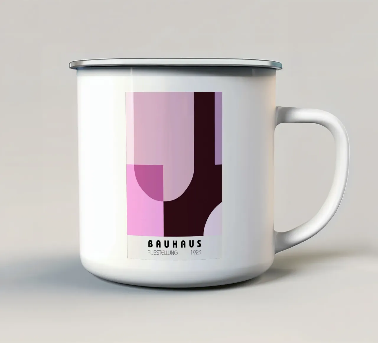 Linee ondulate astratte Glitch Art | Stampa in bianco e nero tazza in smalto da NorwesClub