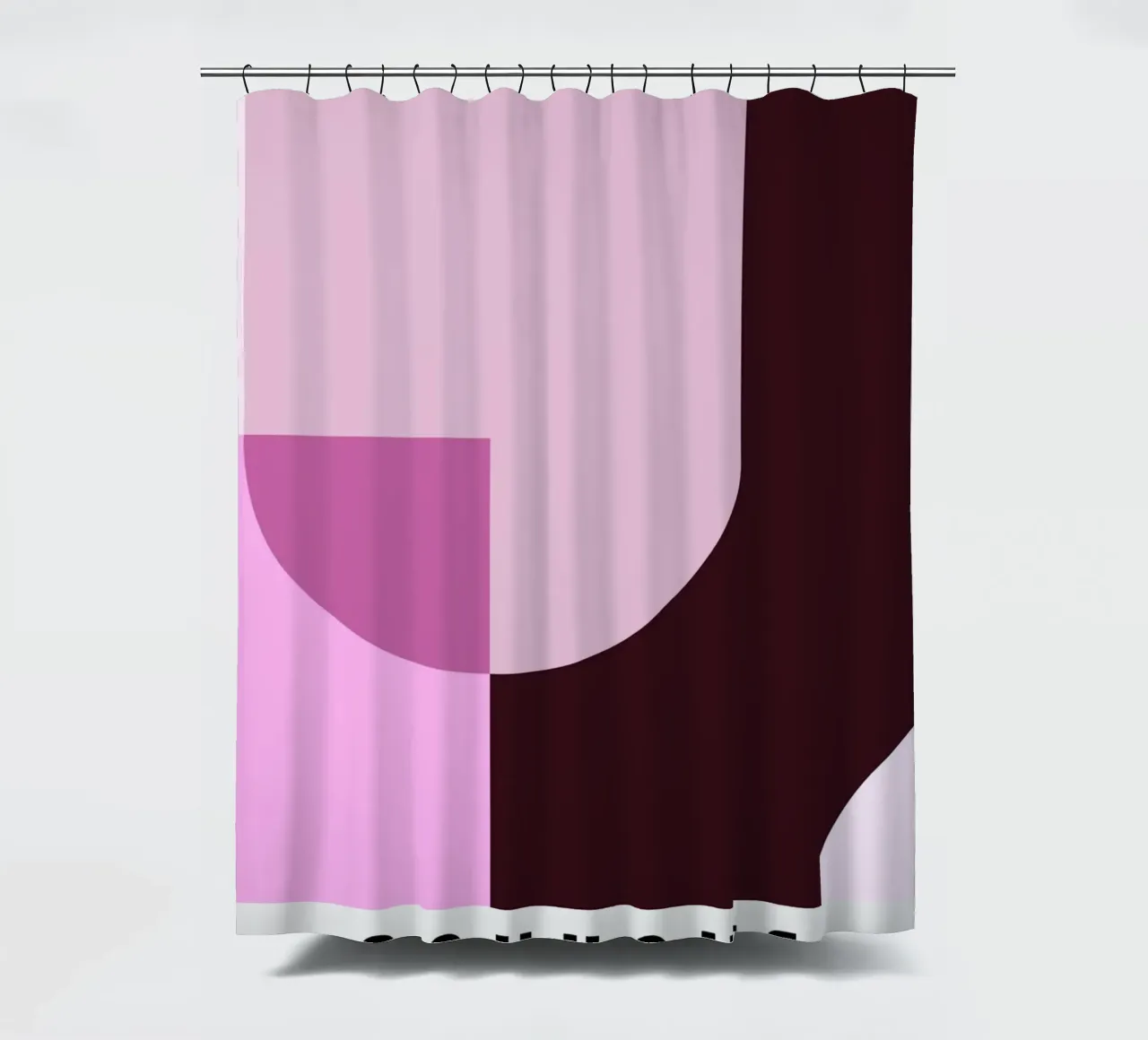 Linee ondulate astratte Glitch Art | Stampa in bianco e nero tenda da doccia da NorwesClub