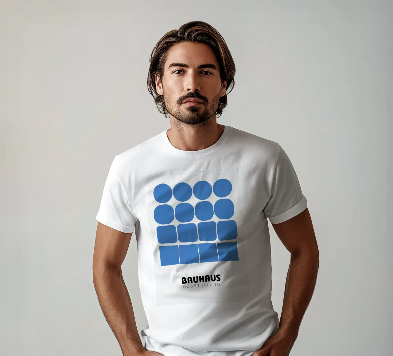 Poster della mostra Bauhaus Forme geometriche blu t-shirt da NorwesClub