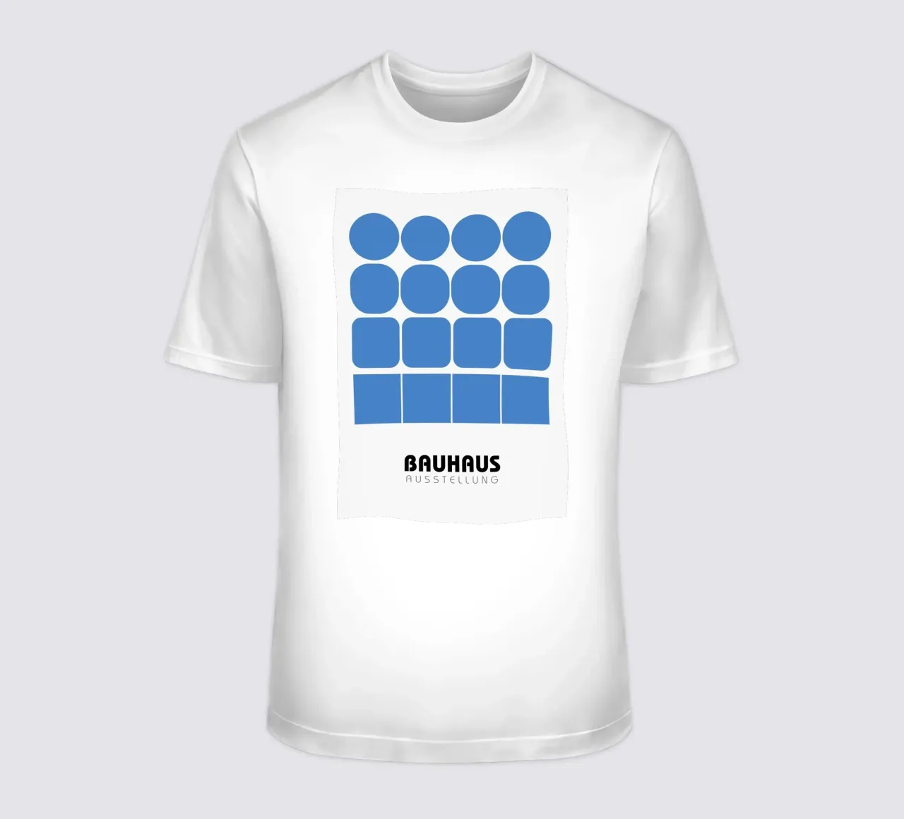 Poster della mostra Bauhaus Forme geometriche blu t-shirt da NorwesClub
