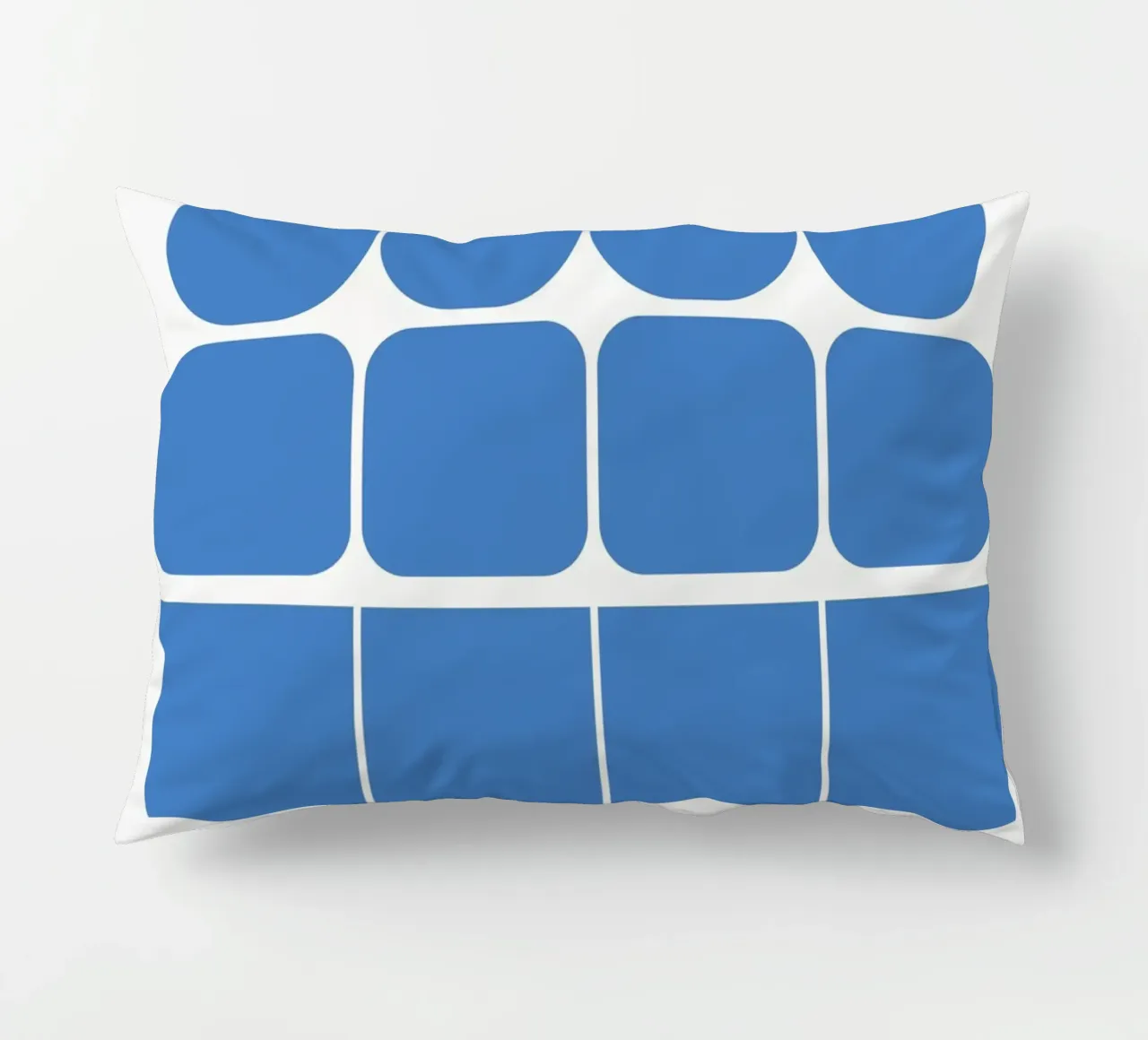Poster della mostra Bauhaus Forme geometriche blu cuscino da NorwesClub