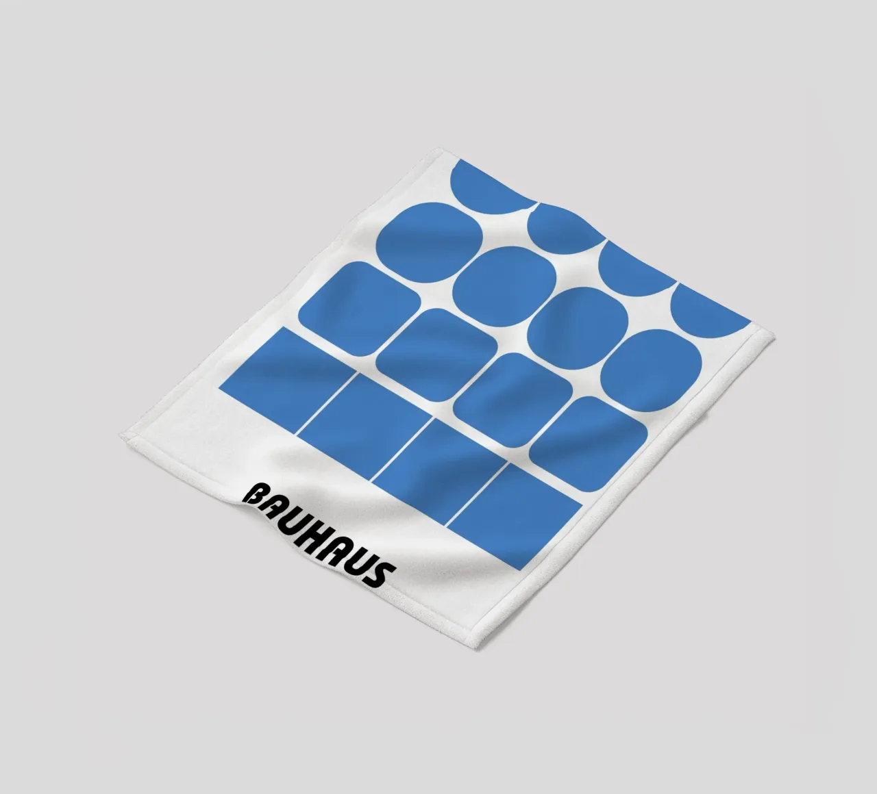 Poster della mostra Bauhaus Forme geometriche blu coperta in pile da NorwesClub