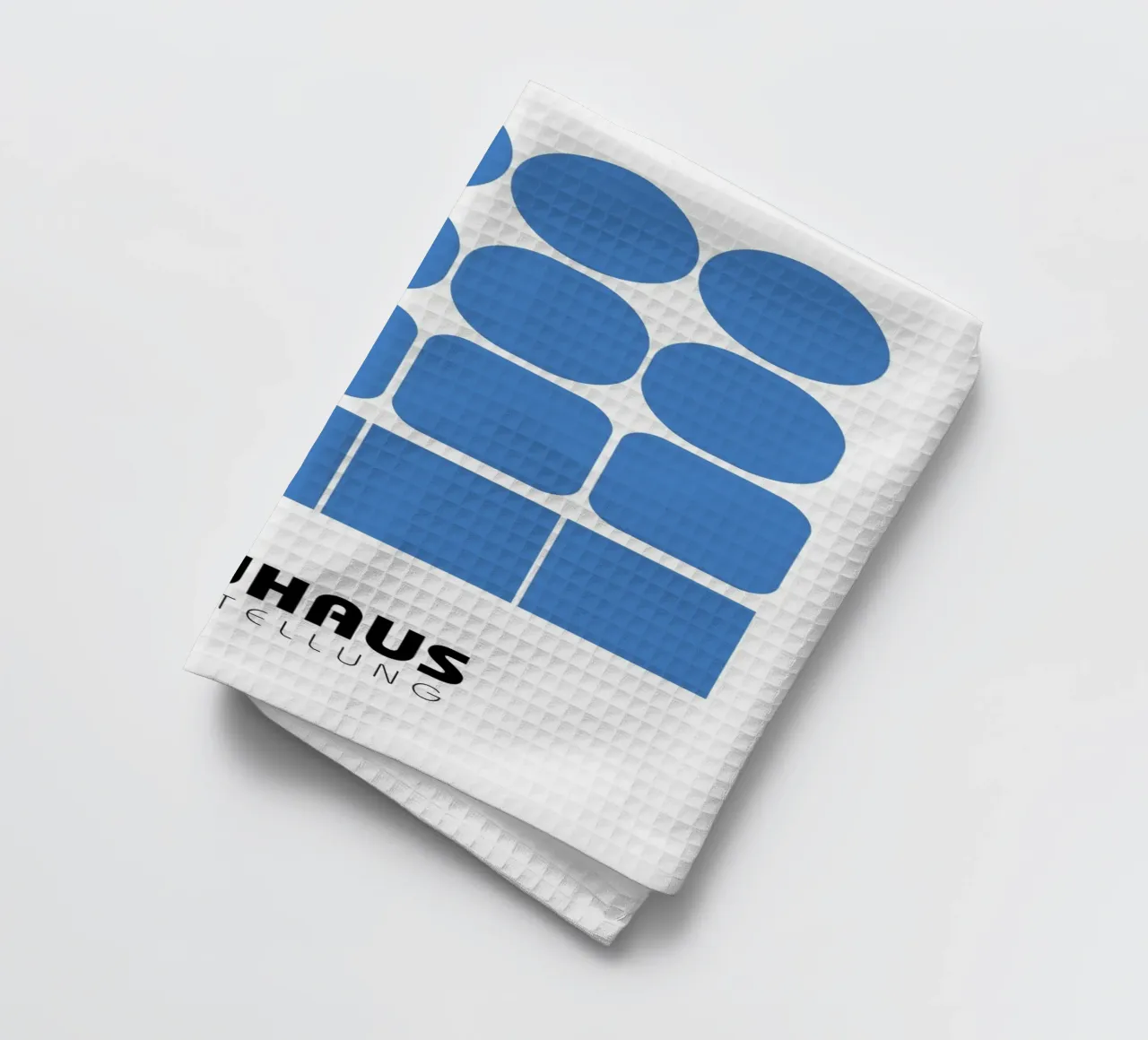 Poster della mostra Bauhaus Forme geometriche blu canovaccio da cucina da NorwesClub