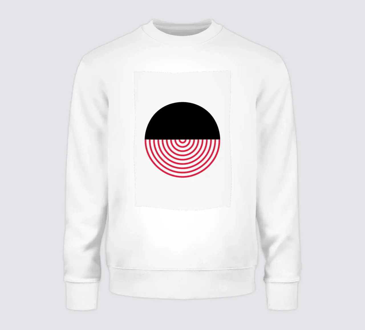 Geometric Split Circle Red Arcs Modern Art Print sweatshirt by NorwesClub