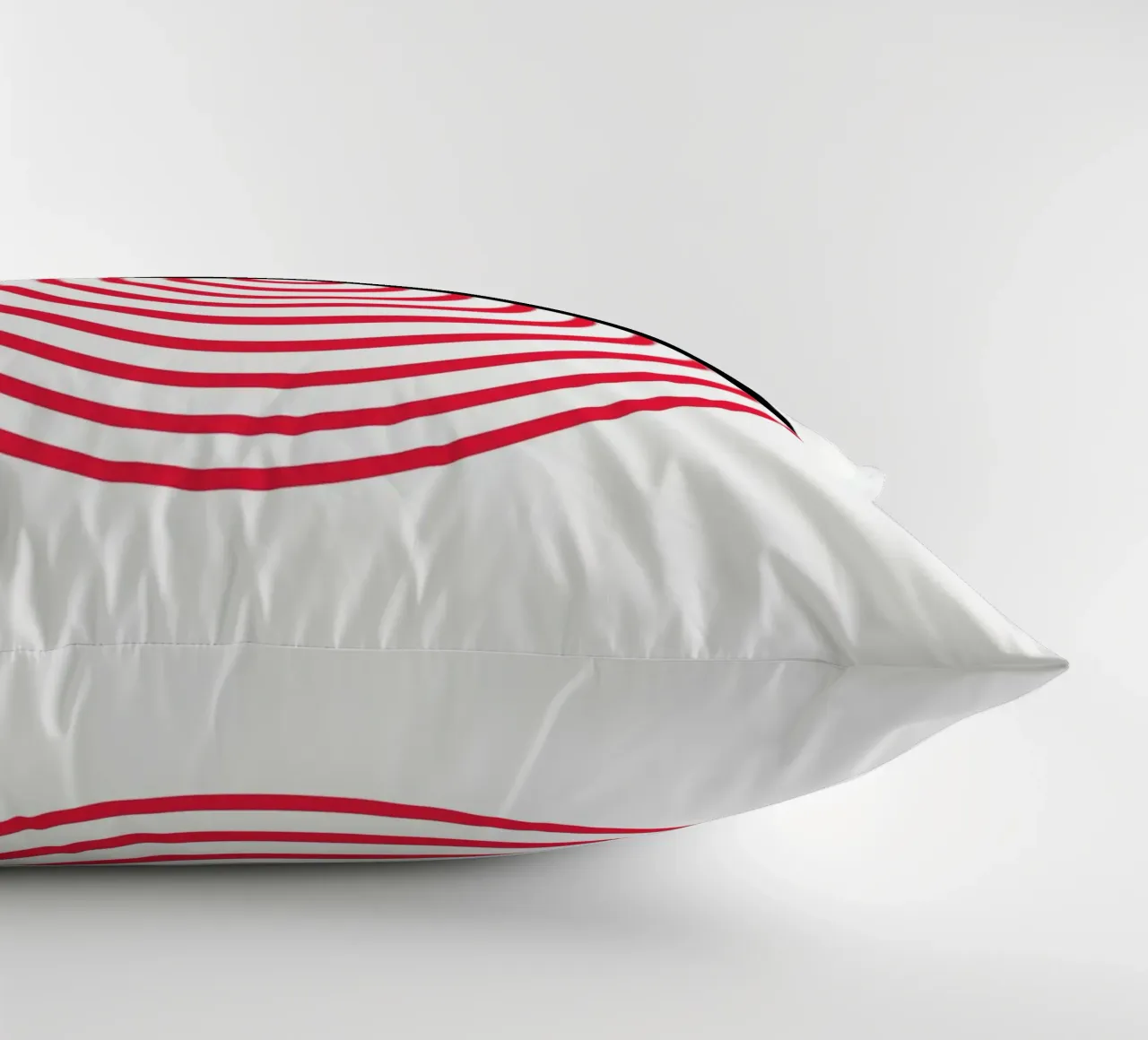Geometric Split Circle Red Arcs Modern Art Print decorative cushion by NorwesClub