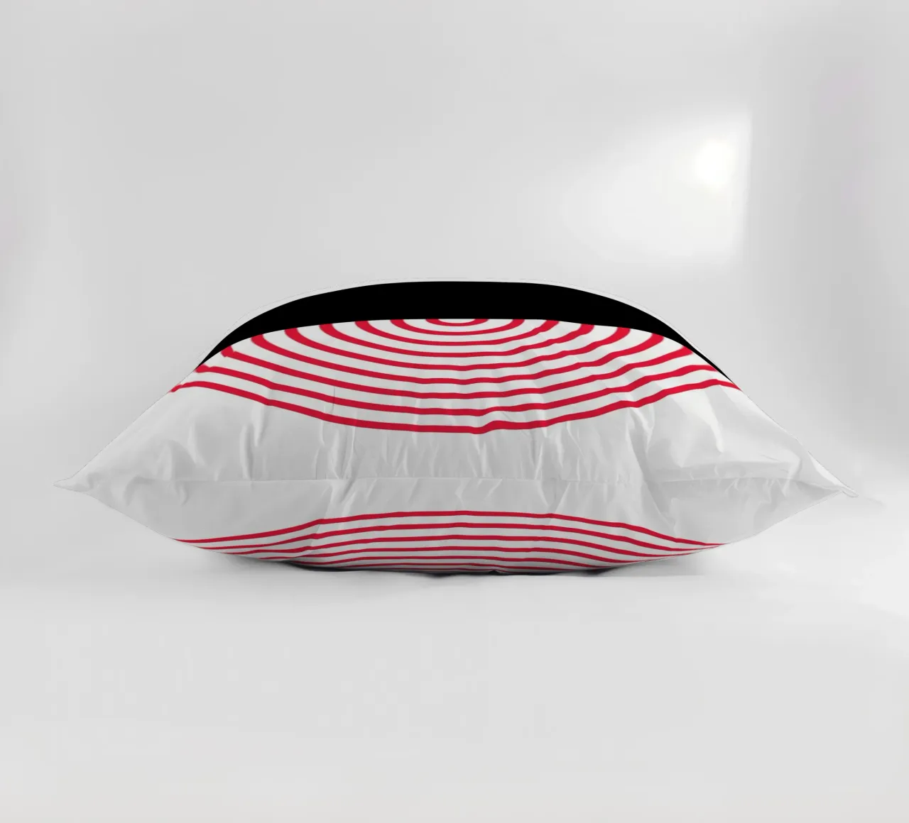 Geometric Split Circle Red Arcs Modern Art Print decorative cushion by NorwesClub