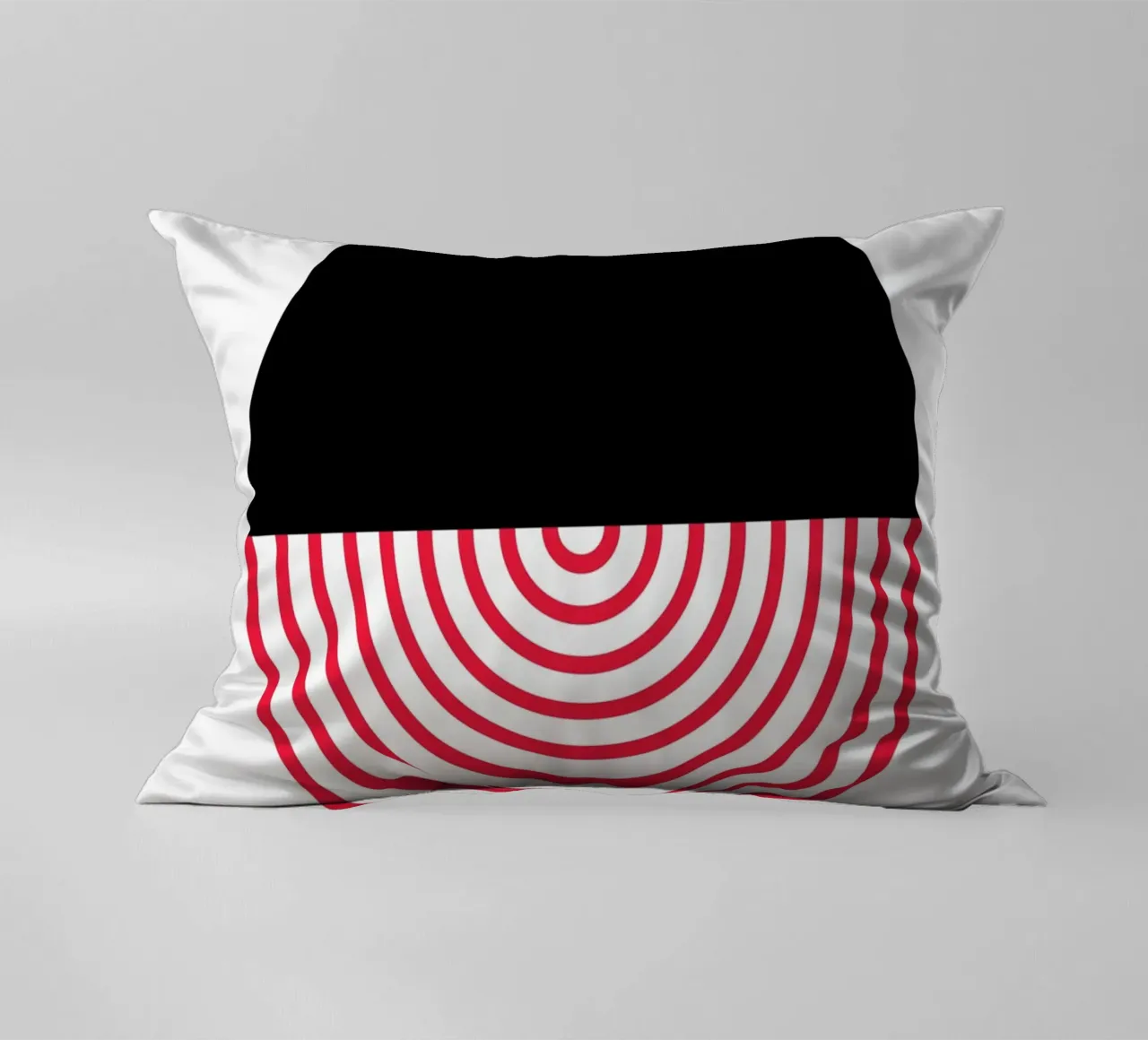 Geometric Split Circle Red Arcs Modern Art Print decorative cushion by NorwesClub