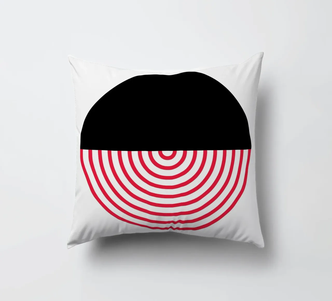 Geometric Split Circle Red Arcs Modern Art Print decorative cushion by NorwesClub