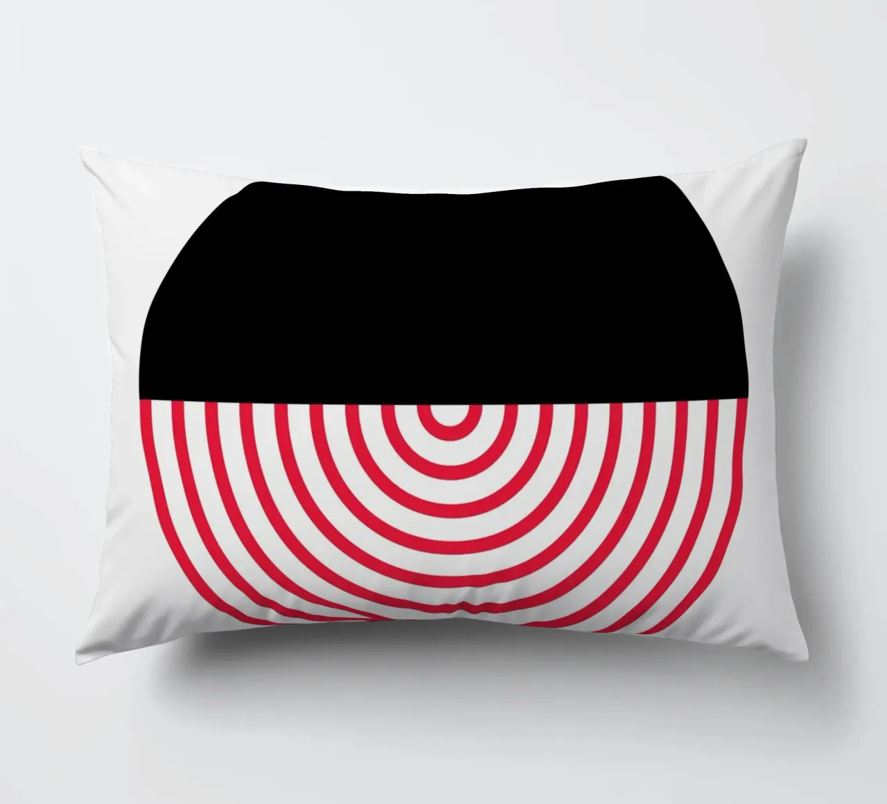 Geometric Split Circle Red Arcs Modern Art Print decorative cushion by NorwesClub