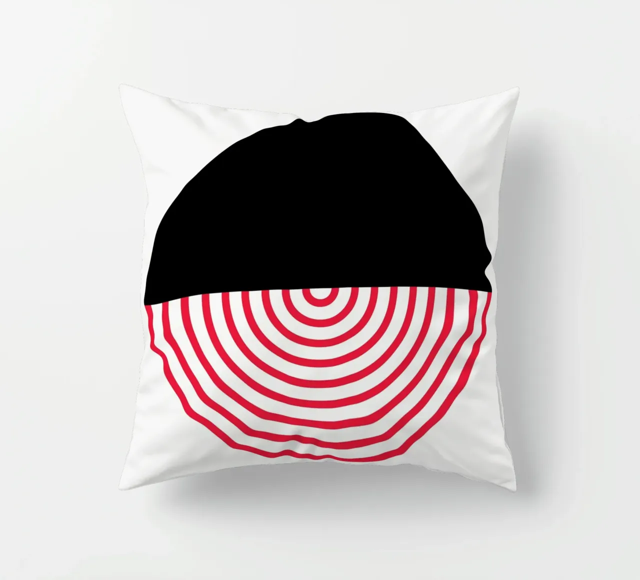 Geometric Split Circle Red Arcs Modern Art Print decorative cushion by NorwesClub