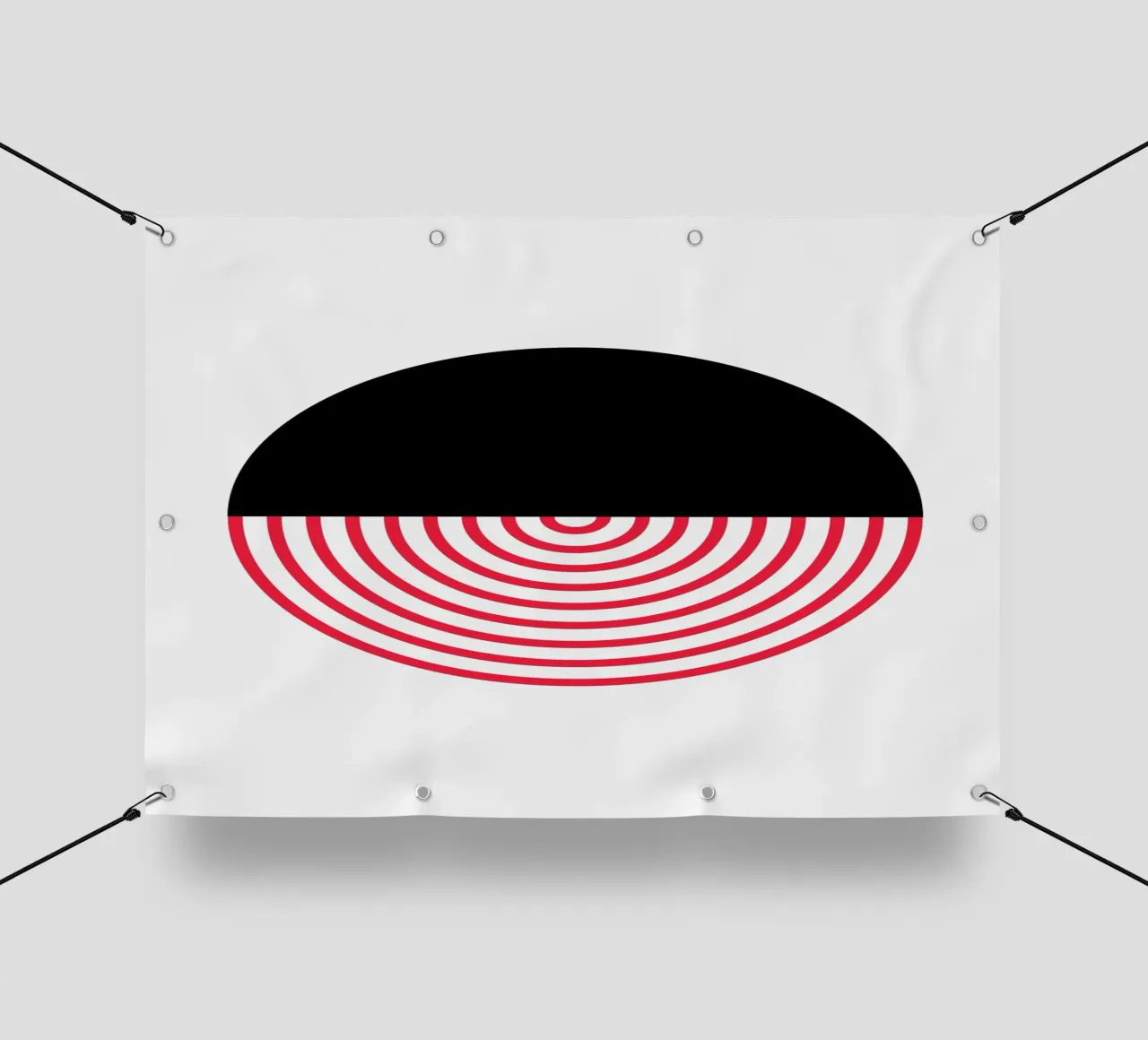 Geometric Split Circle Red Arcs Modern Art Print pvc cover by NorwesClub