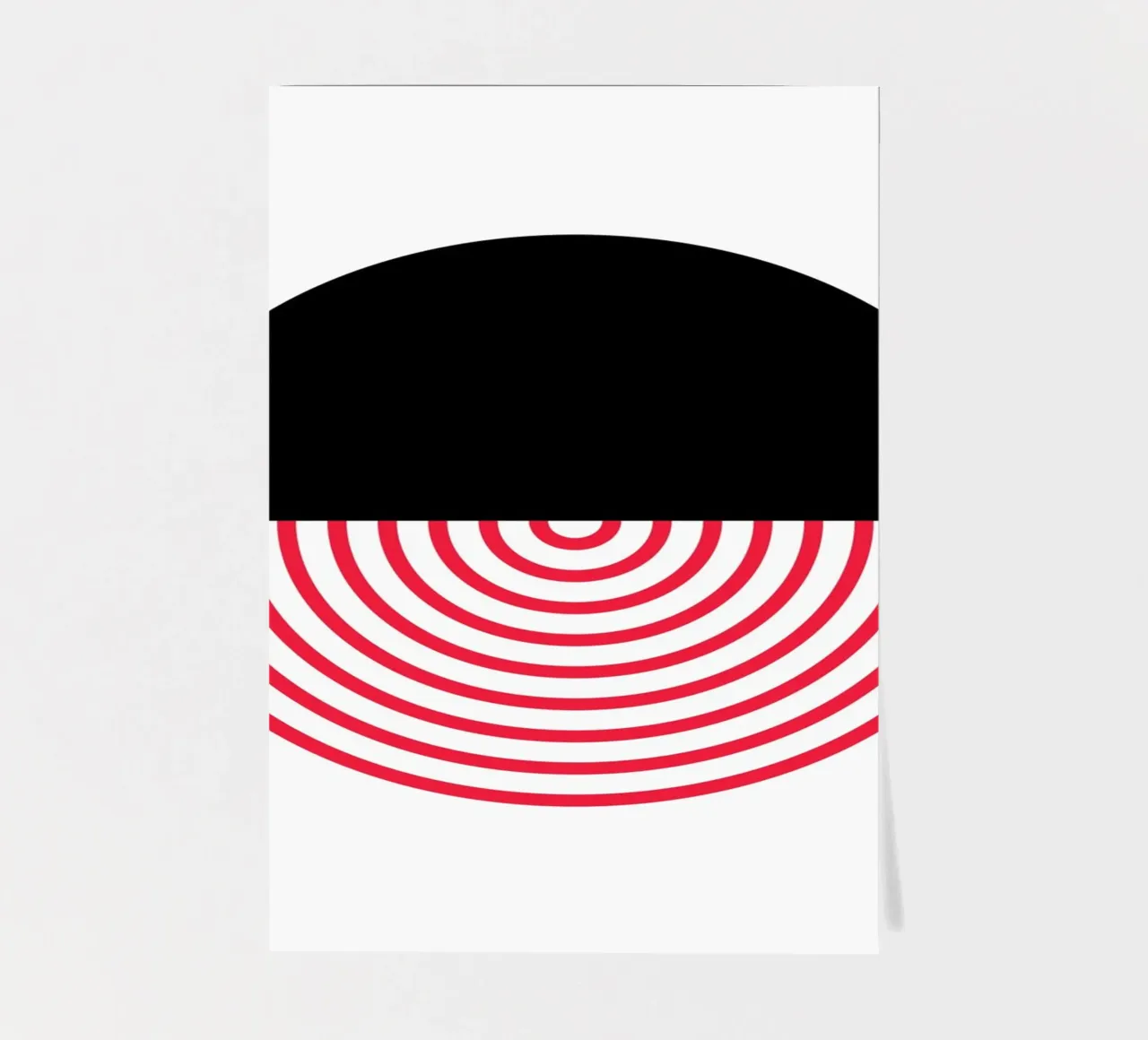 Geometric Split Circle Red Arcs Modern Art Print sticker sheet by NorwesClub