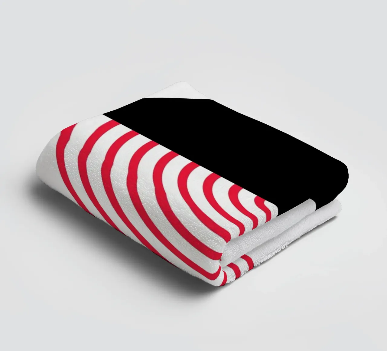 Geometric Split Circle Red Arcs Modern Art Print towel by NorwesClub