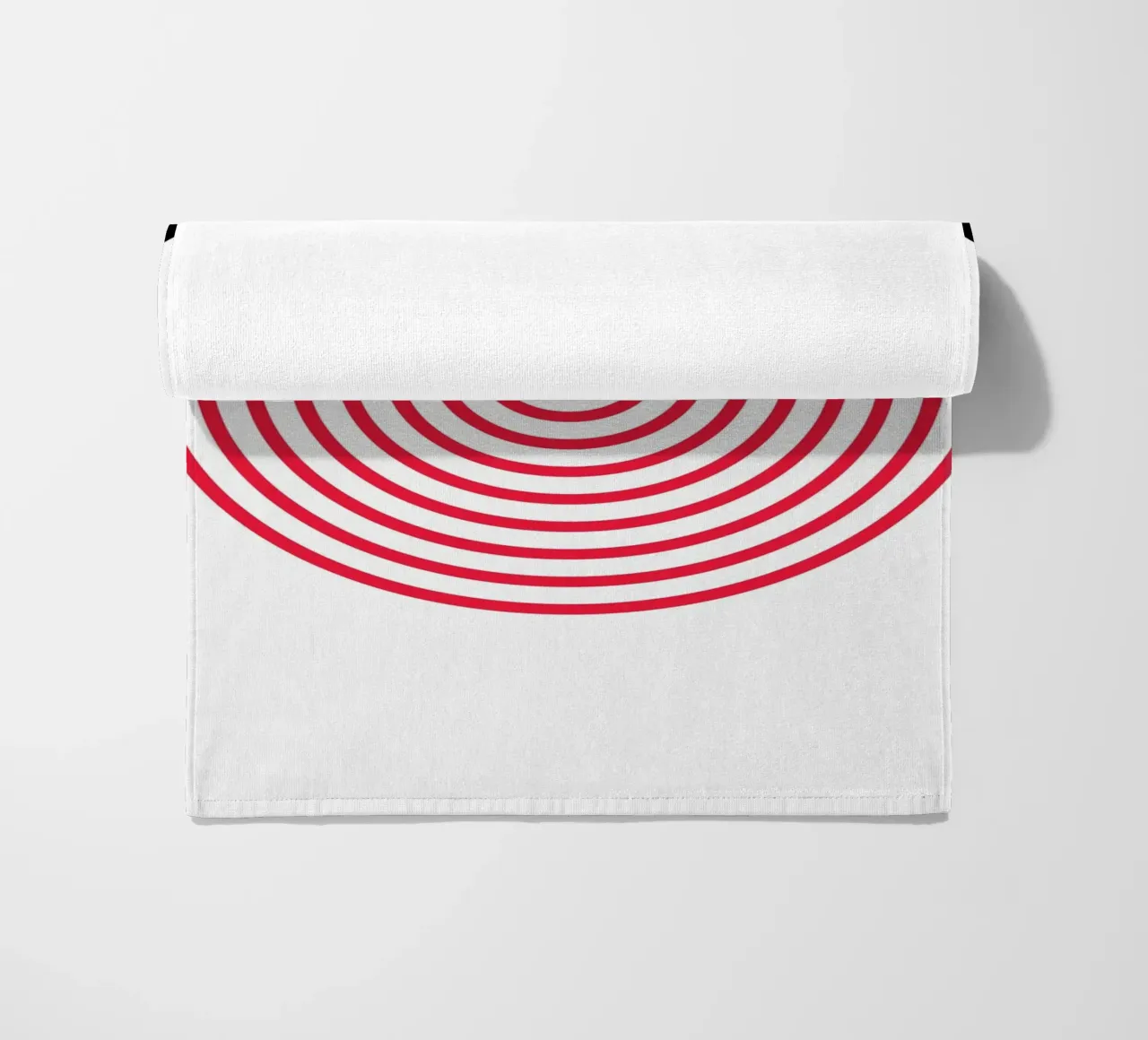 Geometric Split Circle Red Arcs Modern Art Print beach towel by NorwesClub